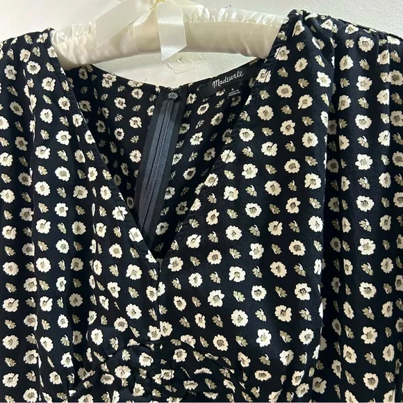 NWOT Madewell black w/white flowers dress, 6, - Picture 10 of 16
